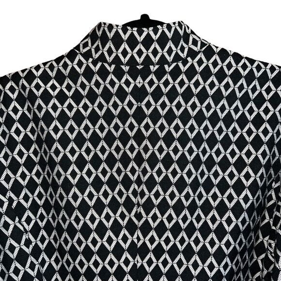 Chicos Jacket Womens Size 1 (US M/8) Black White Print Lined Full Zip Pockets - Picture 5 of 14